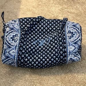 Vera Bradley small duffle with initials AWJ on the side